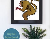 Monkey Jungle Animal Lover Wall Art Instant Download