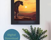 Dog Man Sunset Conspiracy Animal Lover Bigfoot Instant Download