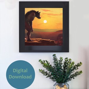 Dog Man Sunset Conspiracy Animal Lover Bigfoot Instant Download