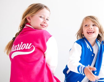 Kids Personalised Varsity Jacket, Baseball Style Jacket