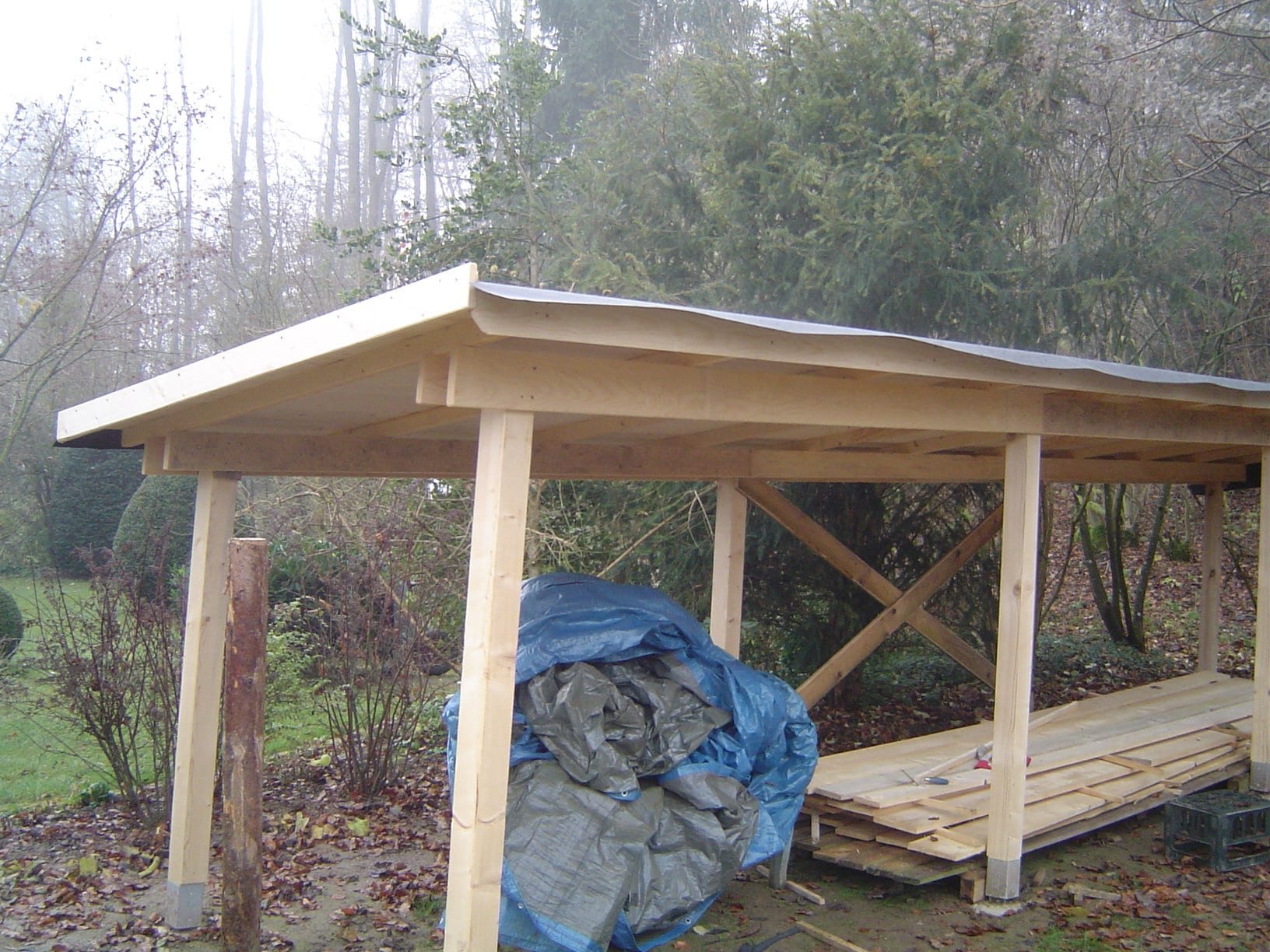 Bauplan Offener Holzschuppen zum selber bauen, Holzlager, Holzhaus