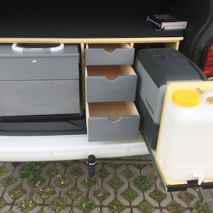Construction plans "Bulli Kombi 01" rear extension, kitchen module, toilet stool and construction plan for a small kitchen cabinet for VW Bus California T6, T6.1, T5 and T4