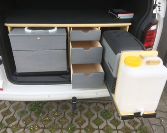 Construction plan set, camper conversion VW T6, T6.1, T5, T4 "Bulli Kombi 01" rear conversion, toilet cabinet, kitchen module and kitchen cabinet for California Beach