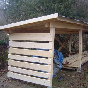 Bauplan "Offener Holzschuppen" zum selber bauen, Holzlager, Holzhaus