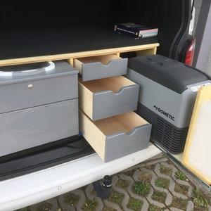 Construction plans "Bulli Kombi 02" rear extension, kitchen module and construction plan for a small kitchen cabinet for VW Bus California T6, T6.1, T5 and T4