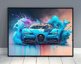 Bugatti Car Sports Car Bugatti Wall Art Bugatti Poster Bugatti Chiron Supercar