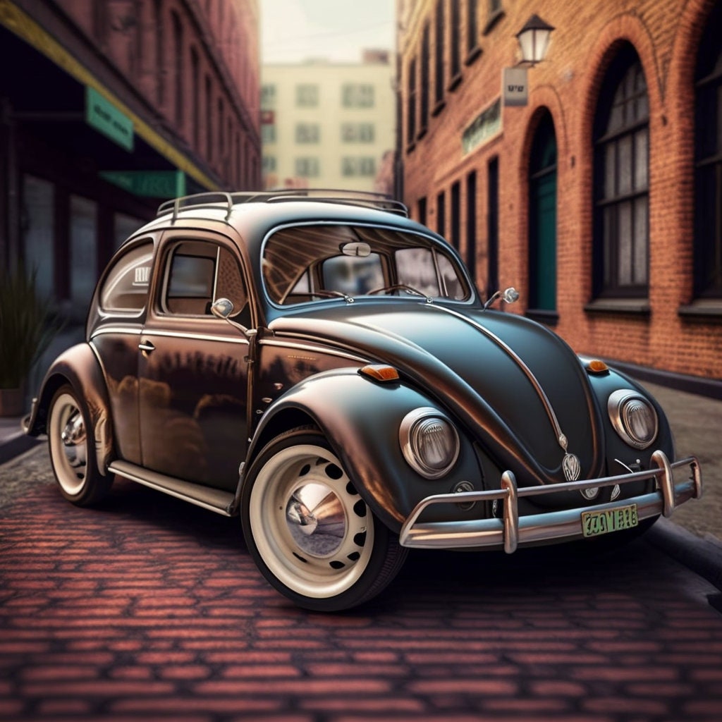 Volkswagen Beetle 4 Downloads, Vintage Car, Printable, Wall Art, Home ...