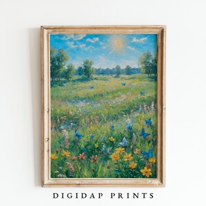 Spring Floral Print Spring Landscape Painting Spring Decor Vintage Spring Printable Farmhouse Decor Easter Decor Digital Art