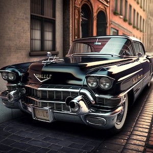 Cadillac DeVille - 4 Downloads, Oldtimer, printable, Wandkunst, Dekoration, Wandkunst