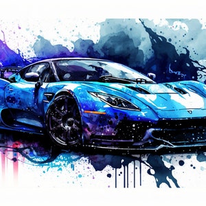 GR86 Watercolor | 3 Digital Downloads | Sports Car | Wall Art | Home Decor #5 H