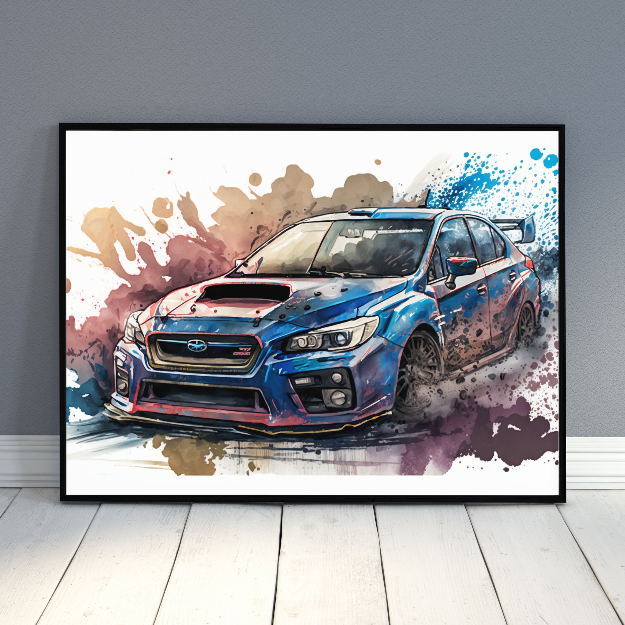 Subaru WRX Watercolor Digital Download Sports Car Wall Art