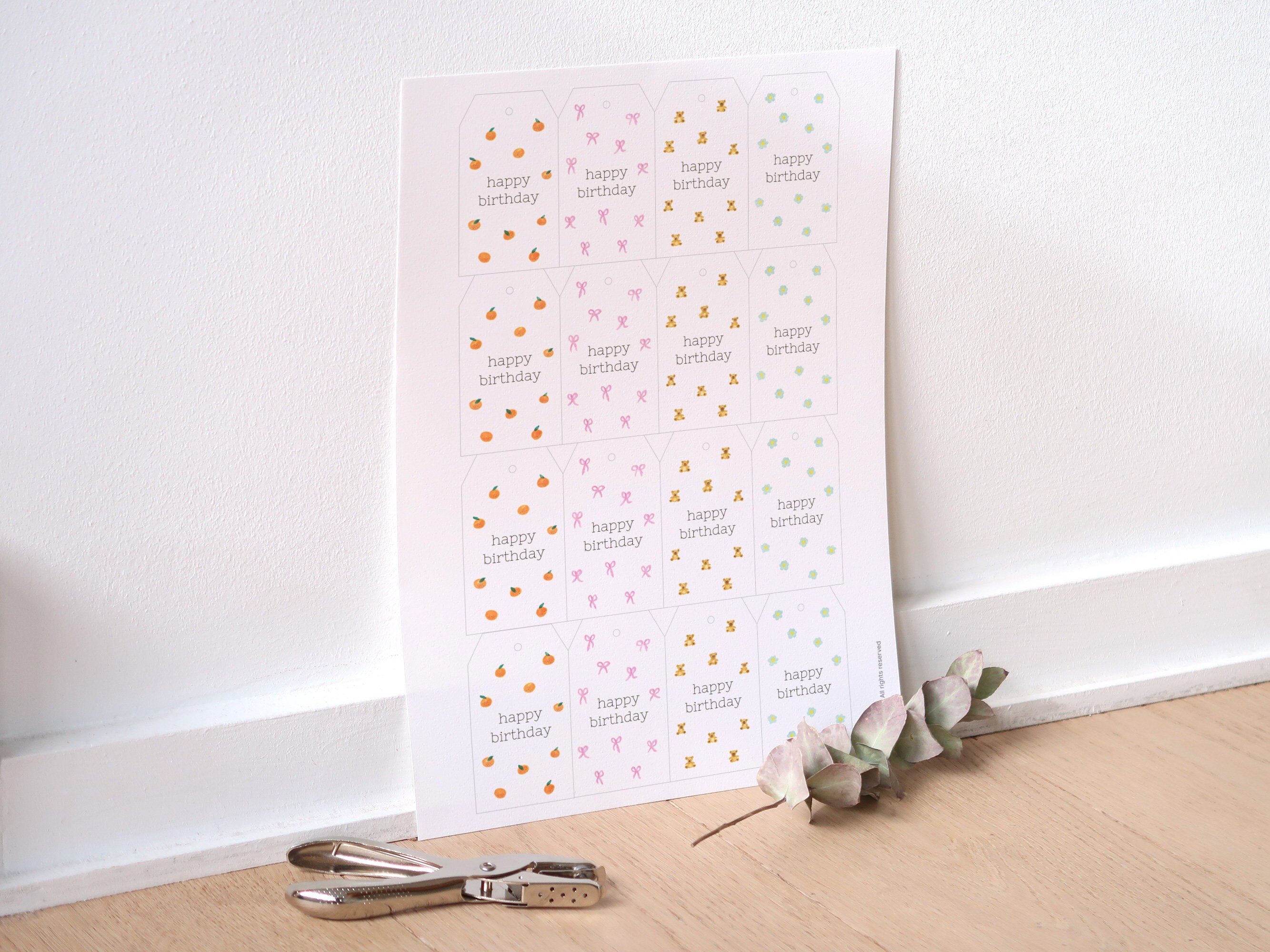Happy Birthday Printable Label Kit Coquette Aesthetics With 4 Different ...