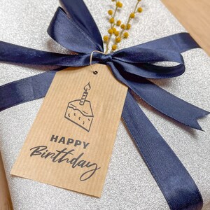 Happy Birthday Printable Label, Printable Birthday Tag, Minimalistic ...