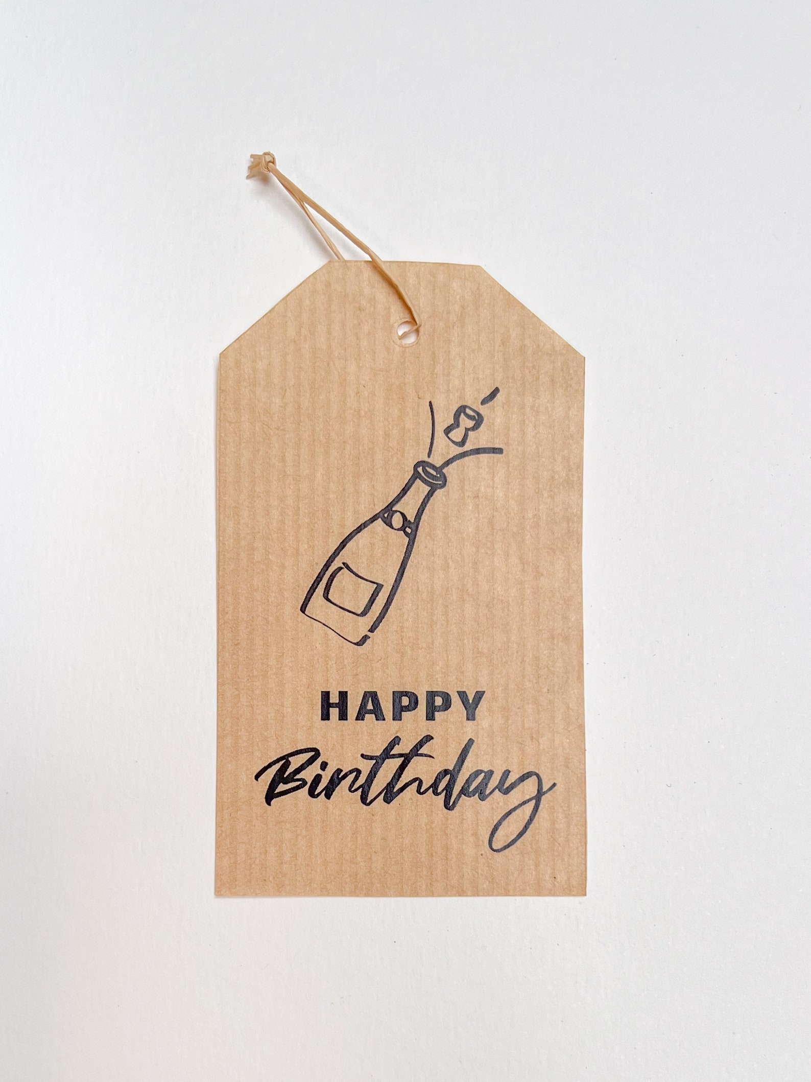 Happy Birthday Printable Label, Printable Birthday Tag, Minimalistic