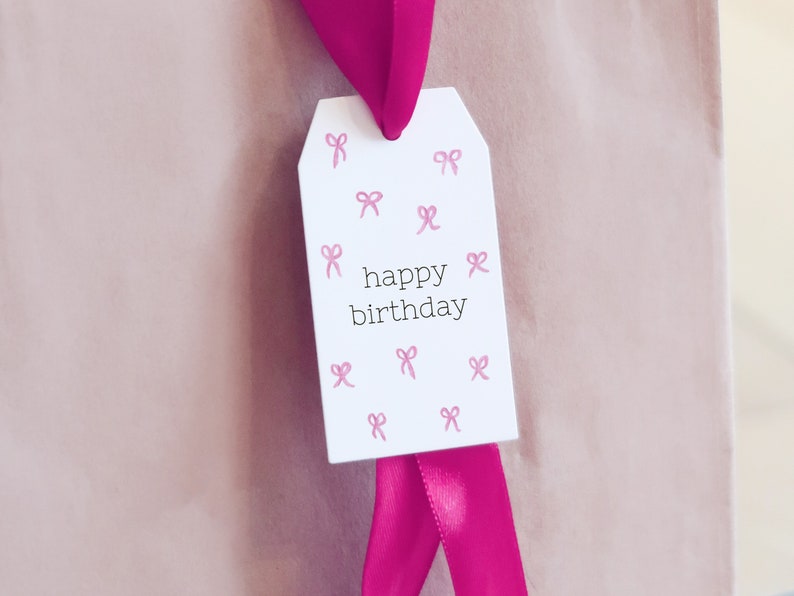 Happy Birthday Printable Label Kit Coquette Aesthetics With 4 Different ...