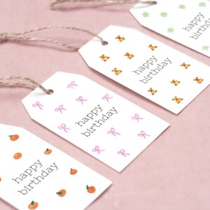 Happy Birthday Printable Label Kit Coquette Aesthetics With 4 Different ...