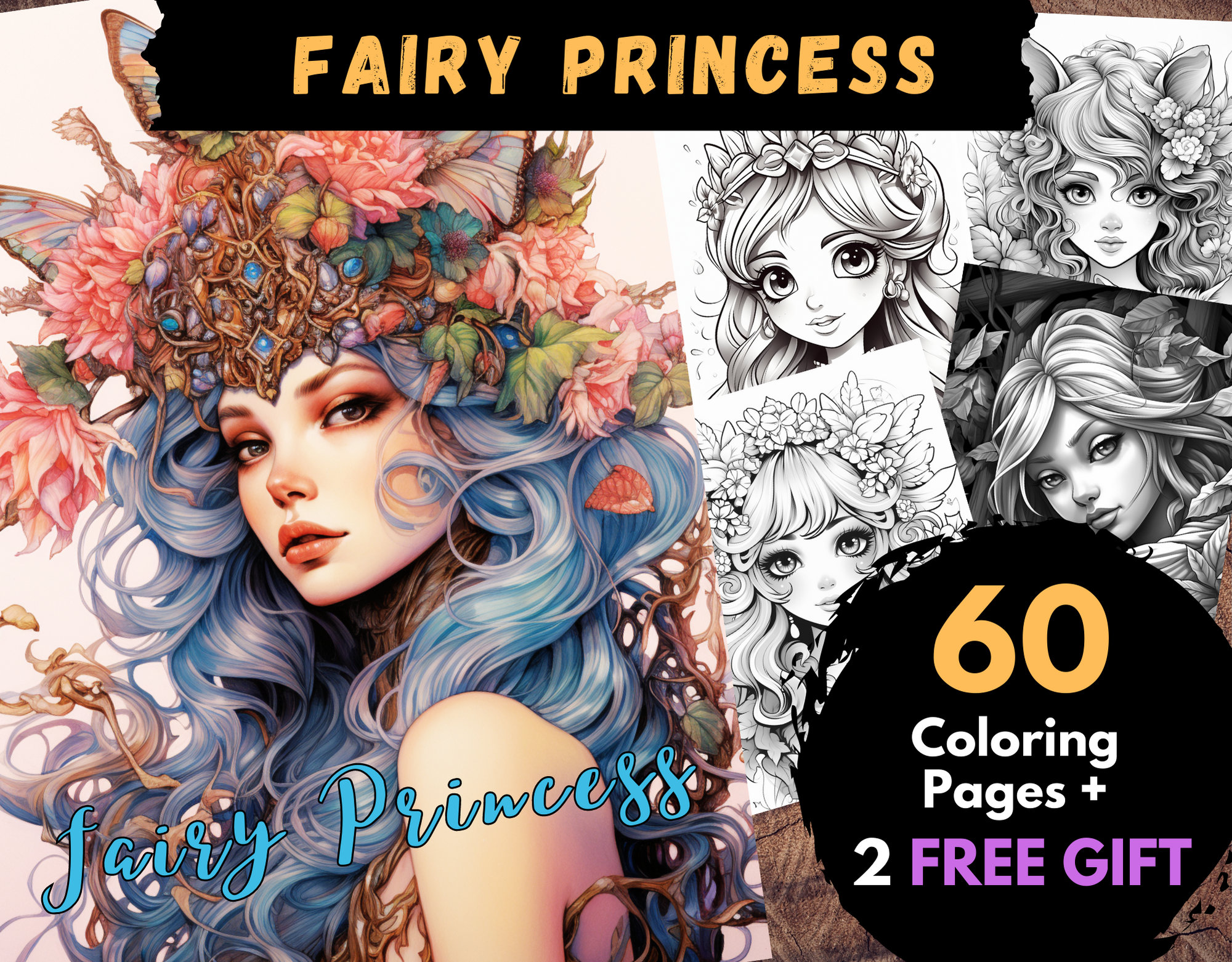 Fairy Princess Coloring Pages Adults Printable