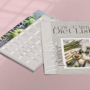 Low Carb Diet List Weekly Planner Printable, Low Carb Food List, Low ...