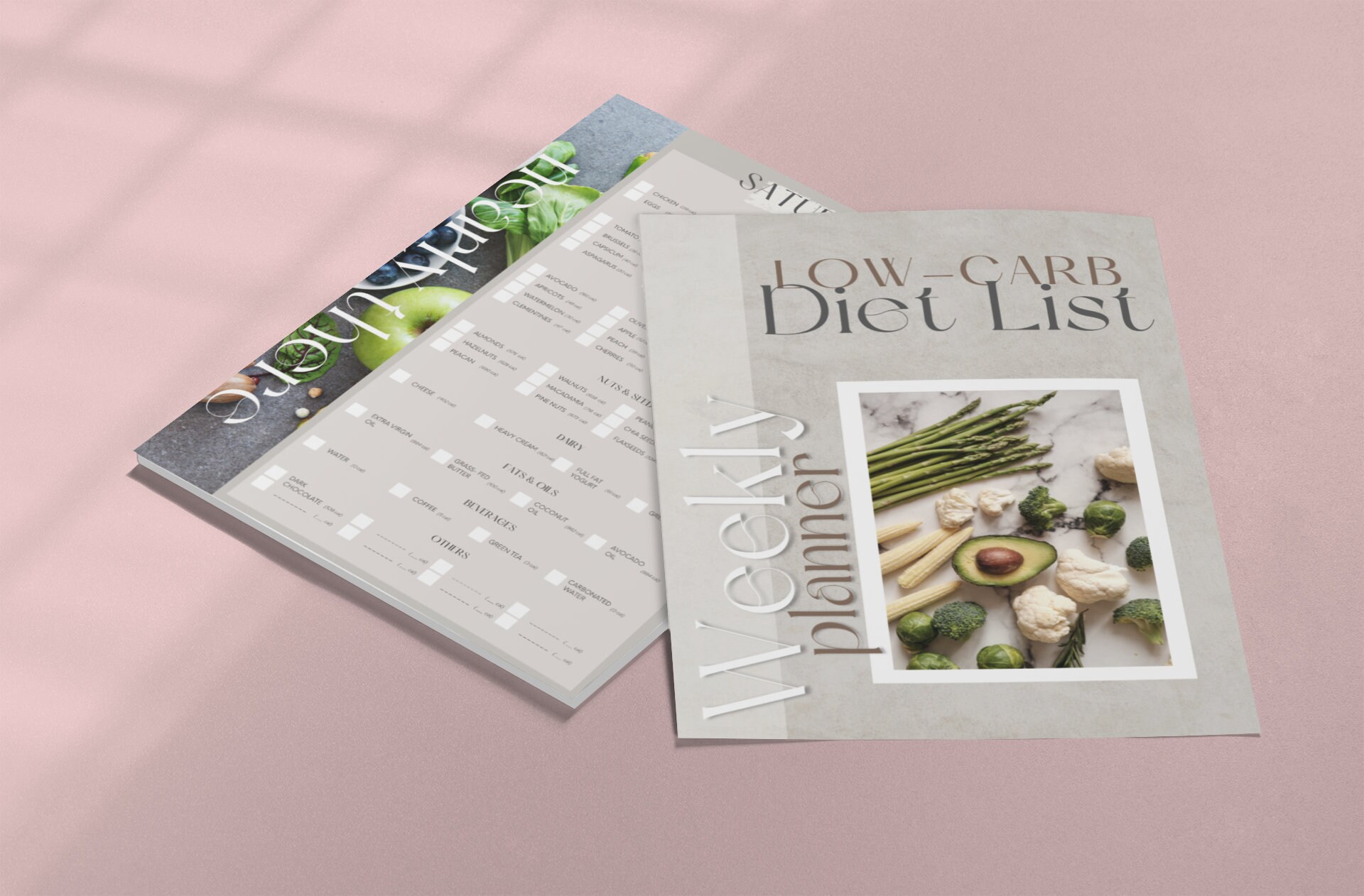 Low Carb Diet List Weekly Planner Printable, Low Carb Food List, Low ...