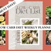 Low Carb Diet List Weekly Planner Printable, Low Carb Food List, Low ...