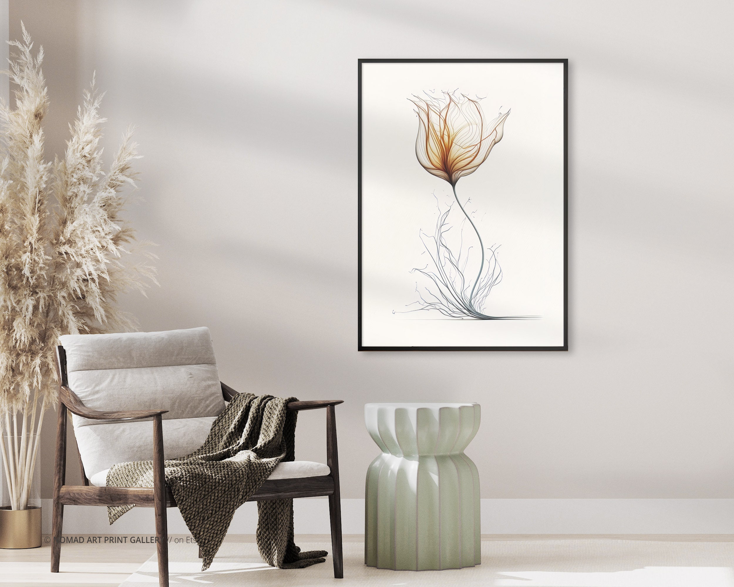 Tulip Wall Art, Abstract Tulip, X-ray Tulip Flower Wall Art Print ...