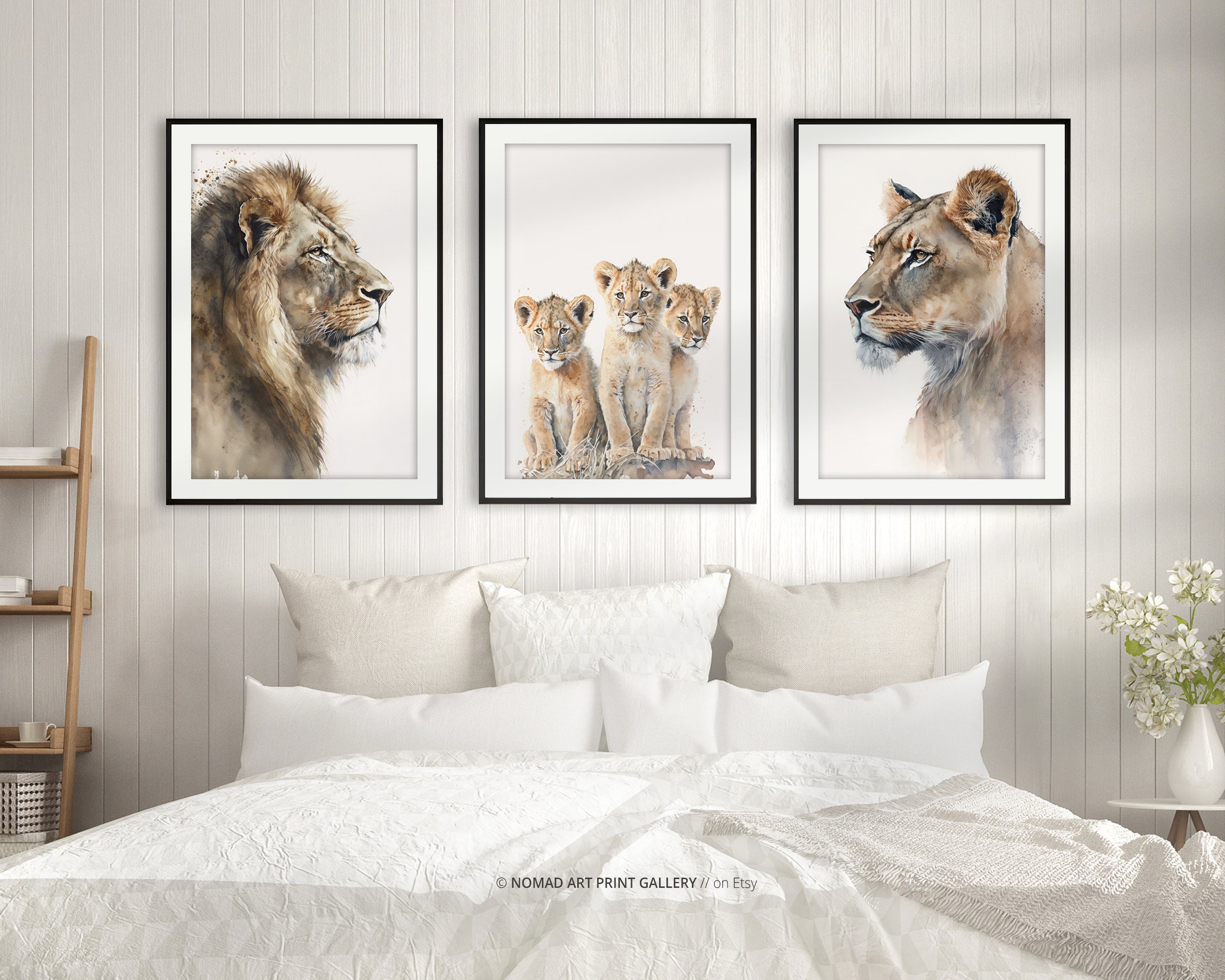 アフリカアート ライオン【画家 サイン入り】(8) 開運】パワフルな