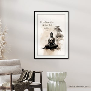Buddha Quote Print, Inspirational Quote, Meditation Art, Mindfulness Quotes, Yoga Room Decor, Spiritual Quote Print Wall Art Museum Print