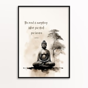 Boeddha Quote Print, Inspirerend Citaat, Meditatie Kunst, Mindfulness Quotes, Yoga Room Decor, Spiritueel Citaat Wall Art Digitale Download