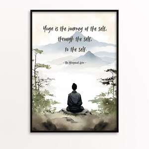 Yoga Quote Print, Inspirational Quote, Meditation Art, Mindfulness Quotes, Yoga Room Decor, Spiritual Quote Print Wall Art Digital Download
