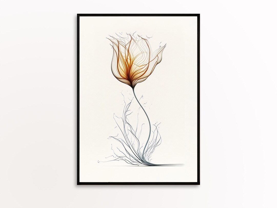 Tulip Wall Art, Abstract Tulip, Xray Tulip Flower Wall Art Print