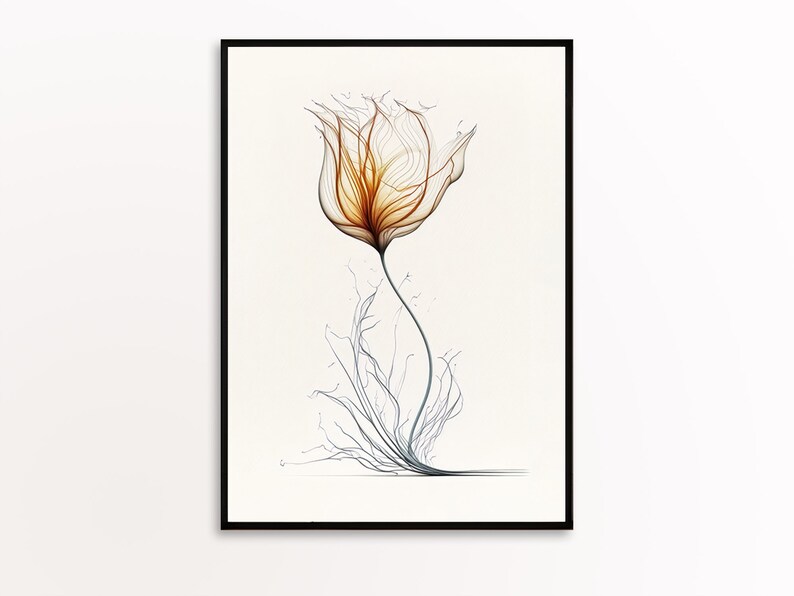 Tulip Wall Art, Abstract Tulip, X-ray Tulip Flower Wall Art Print ...