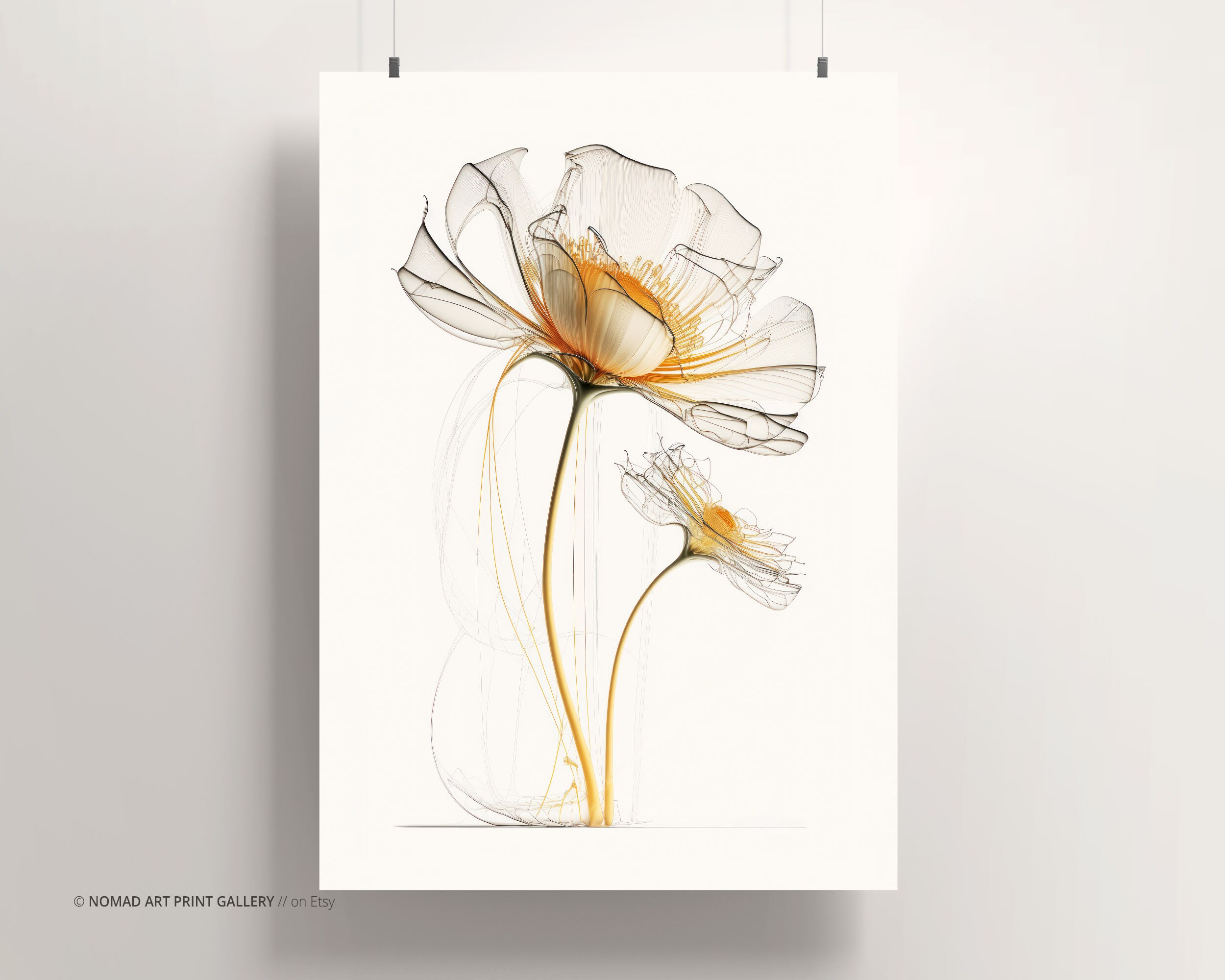 Flower Wall Art Abstract Flower Xray Flower Wall Art Print Etsy