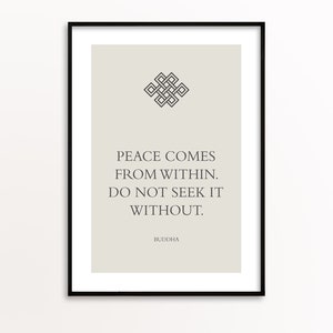 Boeddha Quote Print, Inspirerend Citaat, Meditatie Kunst, Mindfulness Quotes, Yoga Room Decor, Quote Prints muurkunst, Spirituele Muurkunst