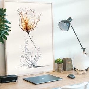 Tulip Wall Art, Abstract Tulip, X-ray Tulip Flower Wall Art Print ...