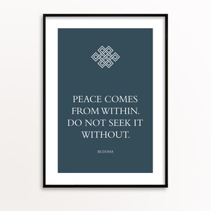 Boeddha Quote Print, Inspirerend Citaat, Meditatie Kunst, Mindfulness Quotes, Yoga Room Decor, Quote Prints muurkunst, Spirituele Muurkunst