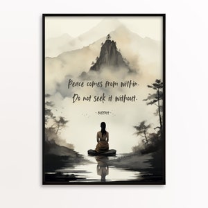 Buddha Quote Print, Inspirational Quote, Meditation Art, Mindfulness Quotes, Yoga Room Decor, Spiritual Quote Wall Art Digital Download