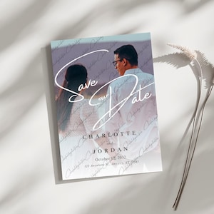 Modèle numérique d'invitation de mariage, faire-part de mariage minimaliste, faire-part de mariage avec photo, carte d'invitation de mariage personnalisée