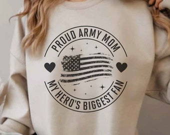 Proud Army Mom Sweatshirt Proud Army Wife Sweatshirt Army Girlfriend Crewneck Sweater Gift for Wife Army Wife Girlfriend Sweatshirt