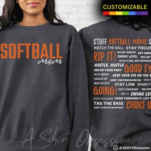 Custom Softball Mom Sweatshirt Softball Mom Hoodie Softball Mom Shirt | Personalized Custom Gift | Softball Team Coach Game Day Apparel |ASO