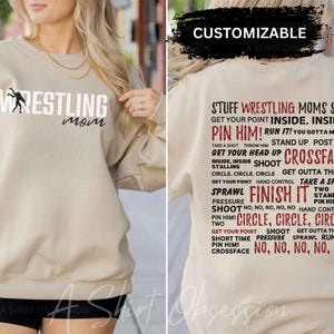 Custom Wresting Mom Sweatshirt Personalized Wrestling Mom Hoodie Wrestling Mom Shirt Wrestling Sweatshirt Wrestling Hoodie Shirt | ASO