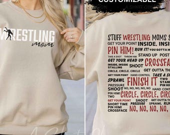 Custom Wresting Mom Sweatshirt Personalized Wrestling Mom Hoodie Wrestling Mom Shirt Wrestling Sweatshirt Wrestling Hoodie Shirt | ASO