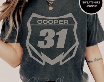 Personalized Motocross Number Plate T-Shirt: Custom Name & Number