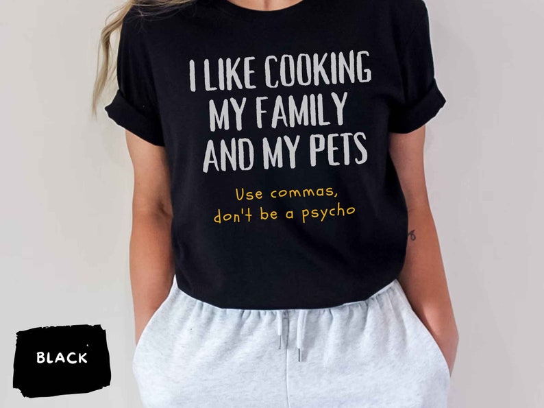 Camiseta con coma, camiseta con coma que salva vidas, camiseta de gramática, camiseta divertida para profesor de inglés, regalo, camiseta para profesor de gramática, envío exprés disponible imagen 2