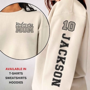Custom Moto Mom Shirt Custom Name Number Motocross Mom Shirt Custom Motocross Dad Shirt Custom Moto Motocross Shirt Sweatshirt Hoodie ASO