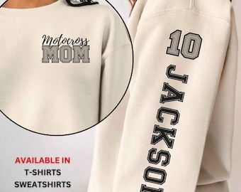 Custom Moto Mom Shirt Custom Name Number Motocross Mom Shirt Custom Motocross Dad Shirt Custom Moto Motocross Shirt Sweatshirt Hoodie ASO