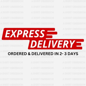 May include: Red and white graphic with the text "EXPRESS DELIVERY" and the words "ORDERED & DELIVERED IN 2-3 DAYS" below.