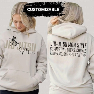 Jiu Jitsu Mom Hoodie Jiu Jitsu Mom Double Sided Hooded Sweatshirt Custom Personalized Jiu Jitsu Shirt  Brazilian Jiu Jitsu Mom Shirt Gift