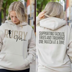 Rugby Mom Hoodie Rugby Mom Hooded Sweatshirt Rugby Coach Shirt Women&#39;s Rugby Hoodie Rugby Sweatshirt Rugby Player Shirt Game Day Hoodie