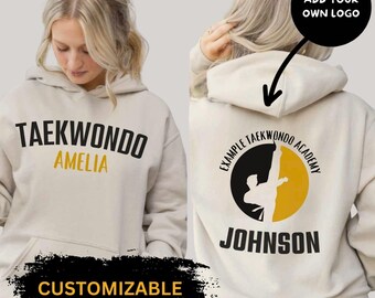 Custom Taekwondo Hoodie | Personalized Taekwondo School Hoodie | Custom Team Taekwondo Sweatshirt