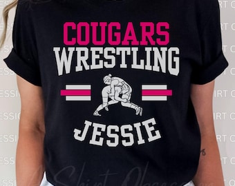 Girls Wrestling Mom Shirt | Wrestling Girlfriend Shirt | Girls Wrestling Shirt | Girl Wrestler Custom Wrestling Shirt Personalized Shirt ASO